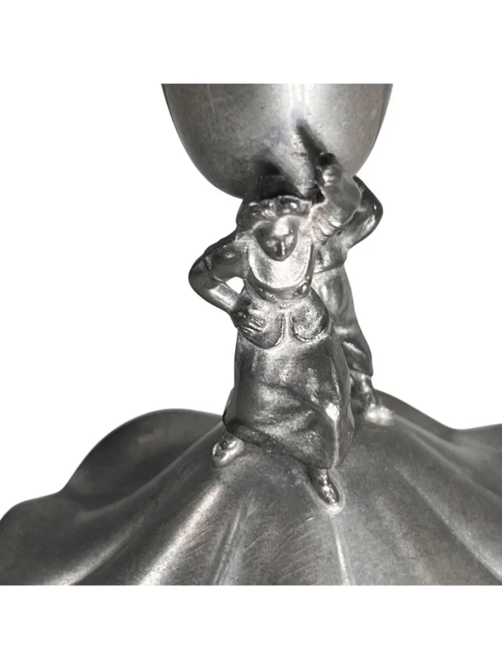 Vtg KSO Kayserzinn Pewter Art Nouveau Jugendstil Vase Women Figures P108 8.5 in